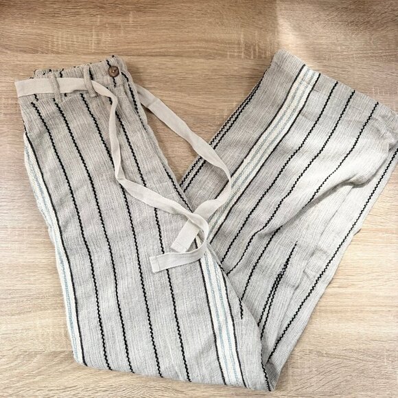 New Free People Take Me To Paris Low Back Striped Two Piece Pants Set Grey Small - Picture 4 of 15